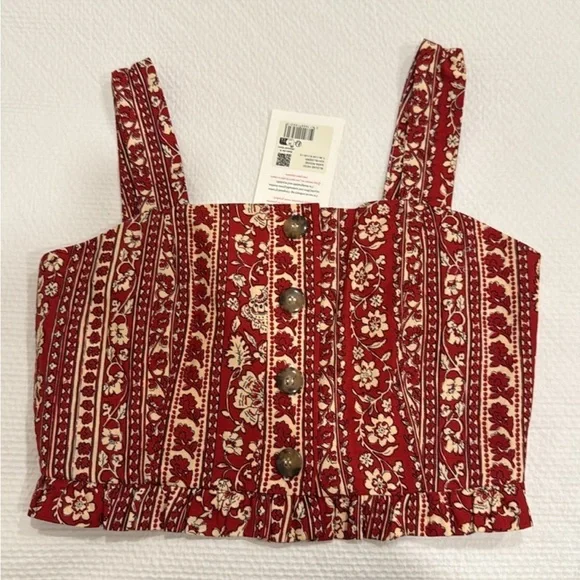 Sezane *TOP ONLY!* Heidi Blouse NWT! in Sara Red Colorway Size 2 - Picture 2 of 5